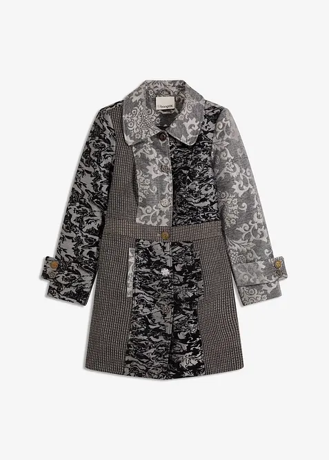 Krátký kabát s propracovaným žakárovým vzhledem, bonprix