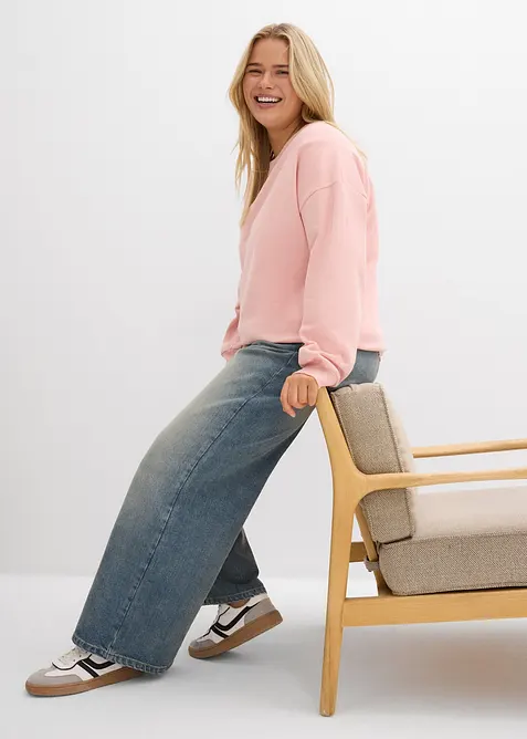 Mikina s krajkov&yacute;m lemem, bonprix