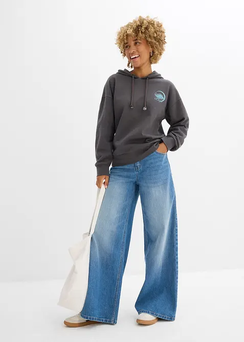 Mikina s kapuc&iacute;, z čist&eacute; bavlny, bonprix