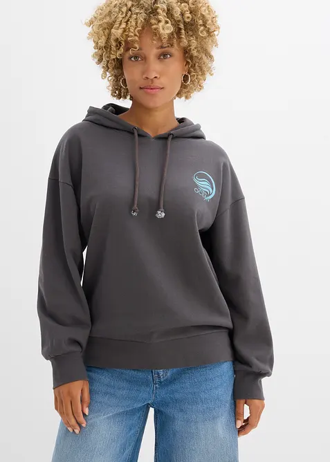 Mikina s kapuc&iacute;, z čist&eacute; bavlny, bonprix