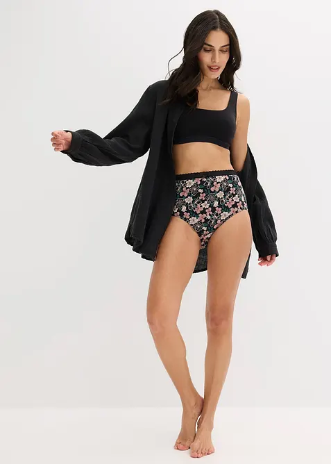 Vysok&eacute; kalhotky s organickou bavlnou (4 ks v balen&iacute;), bonprix