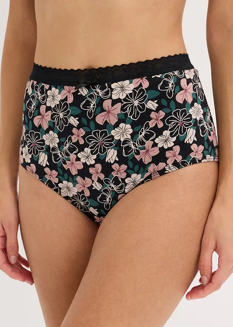 Vysoké kalhotky s organickou bavlnou (4 ks v balení), bonprix