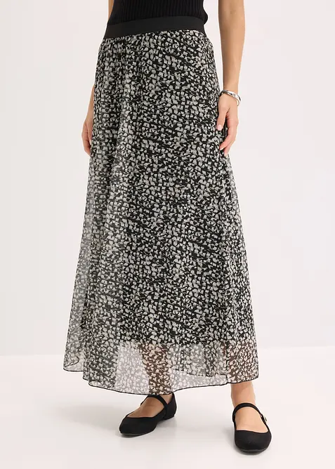 Žerzejov&aacute; s&iacute;ťovan&aacute; sukně, bonprix