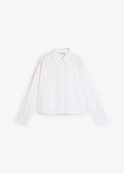 Krátká oversize halenka s podílem hedvábí, bonprix