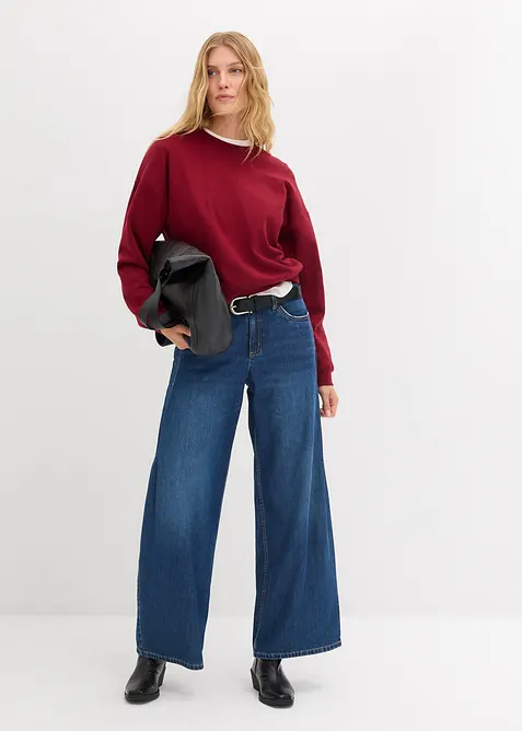 Kr&aacute;tk&aacute; oversize mikina z čist&eacute; organick&eacute; bavlny, bonprix