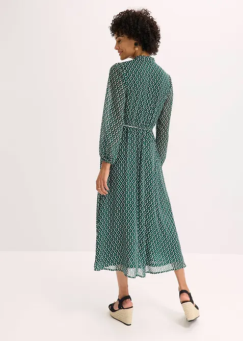 Šifonové šaty s kontrastními paspulkami, bonprix