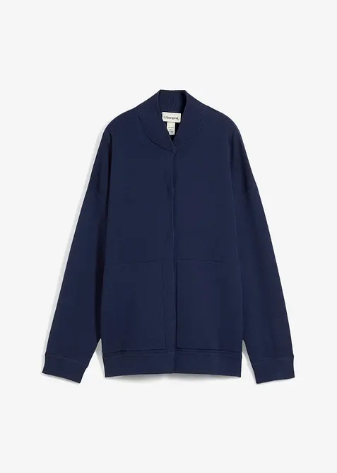 Oversize pletený kabátek s merino vlnou, bonprix