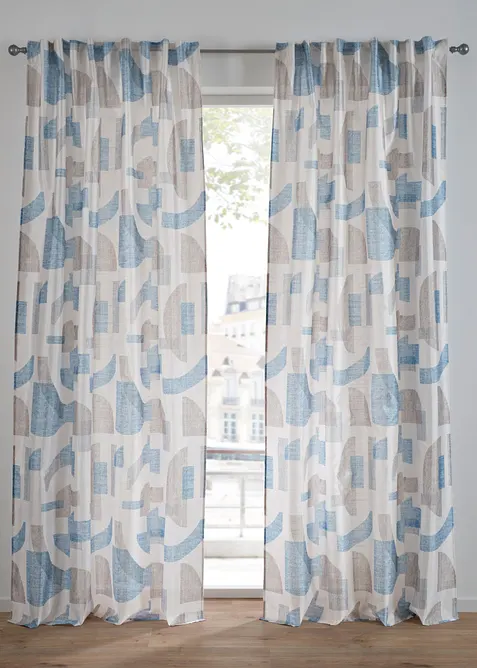 Závěs s hedvábným vzhledem s potiskem (1 ks v balení), bonprix