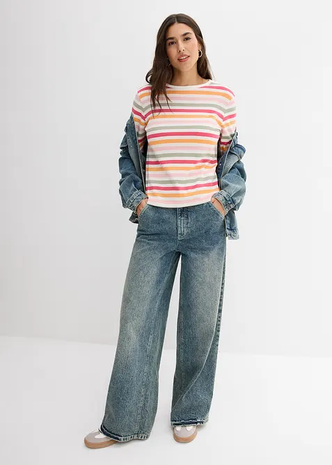 Triko s dlouh&yacute;m ruk&aacute;vem, z čist&eacute; bavlny, bonprix