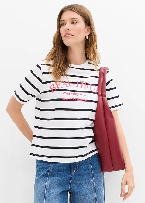 Pruhované triko z čisté bavlny, bonprix