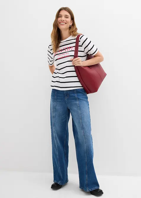 Pruhované triko z čisté bavlny, bonprix