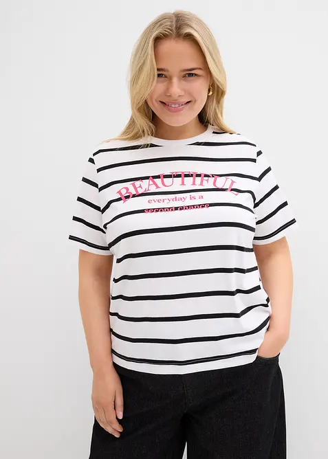 Pruhovan&eacute; triko z čist&eacute; bavlny, bonprix