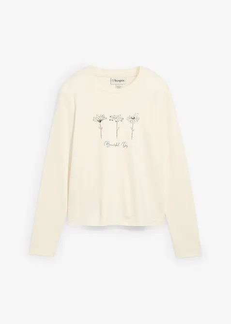 Triko s dlouhým rukávem, z čisté bavlny, bonprix