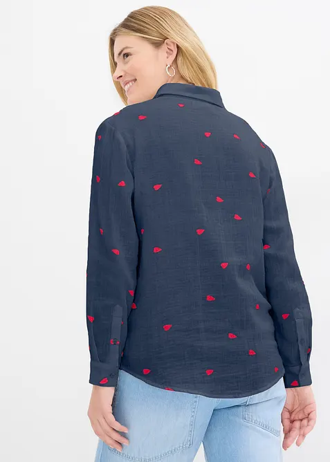 Mušelínová halenka se srdíčky, bonprix