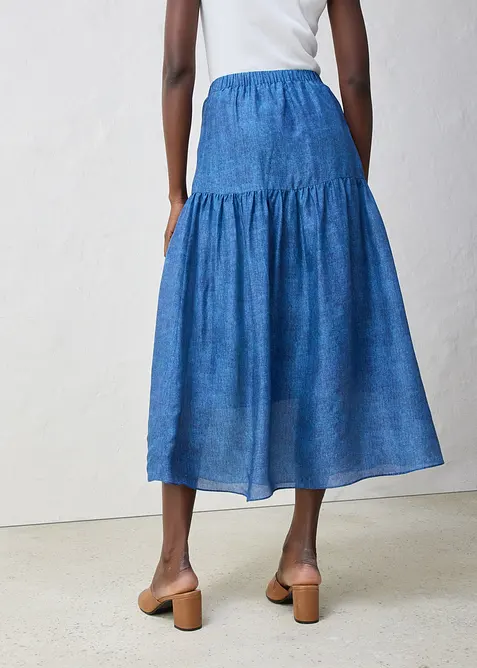 Dlouhá sukně s podílem hedvábí, bonprix