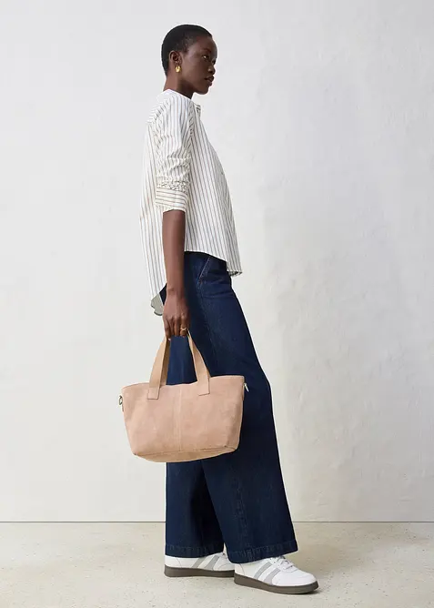 Košilová halenka s podílem hedvábí, bonprix