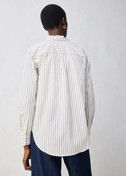 Košilová halenka s podílem hedvábí, bonprix