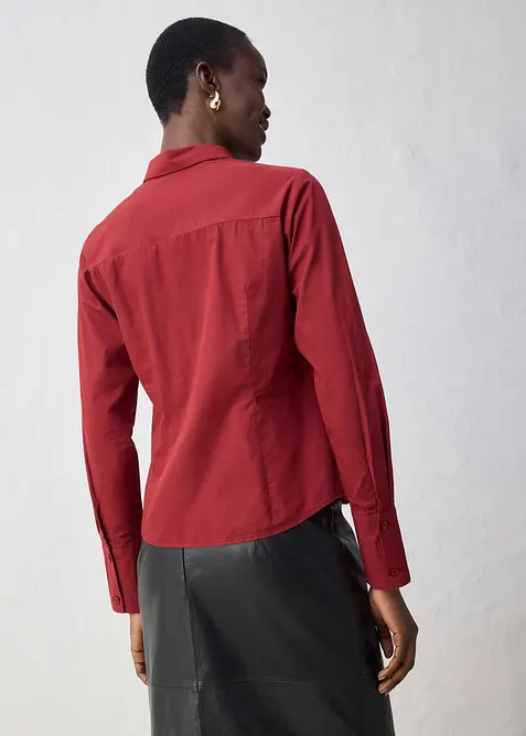 Košilová halenka s podílem hedvábí, bonprix