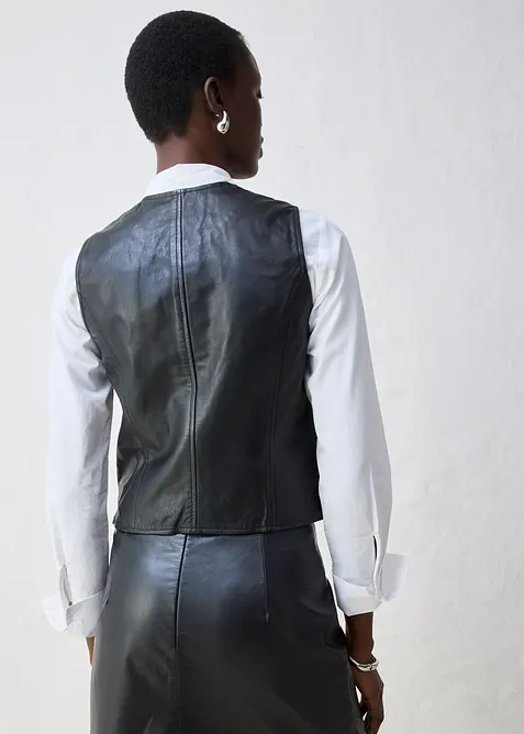 Vesta z jehněčí kůže napa, bonprix