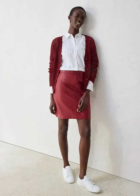 Minisukně z jehněč&iacute; kůže napa, bonprix