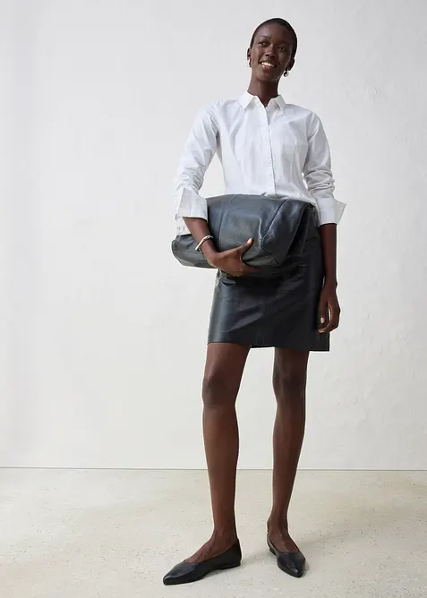 Košilová halenka s podílem hedvábí, bonprix