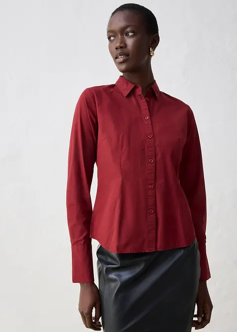 Košilová halenka s podílem hedvábí, bonprix