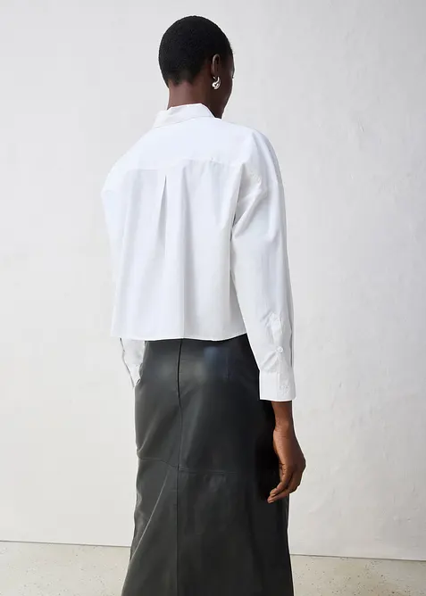 Krátká oversize halenka s podílem hedvábí, bonprix