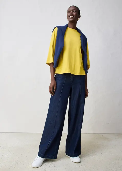 Tričko s lichoběžn&iacute;kov&yacute;m střihem a s pod&iacute;lem hedv&aacute;b&iacute;, bonprix