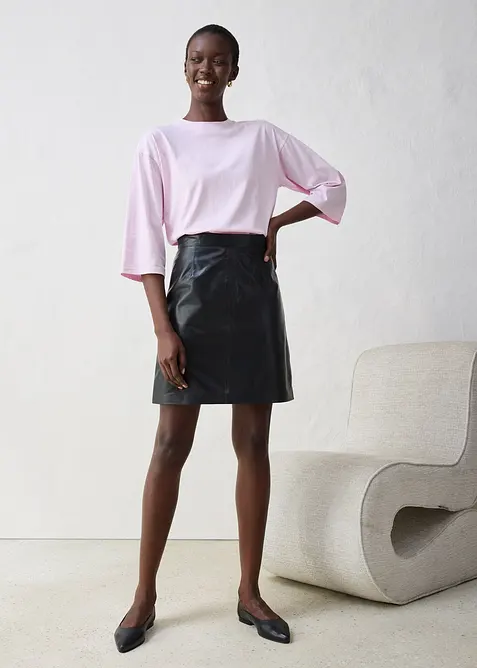 Tričko s lichoběžníkovým střihem a s podílem hedvábí, bonprix