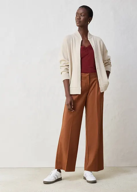 Oversize pleten&yacute; kab&aacute;tek s merino vlnou, bonprix