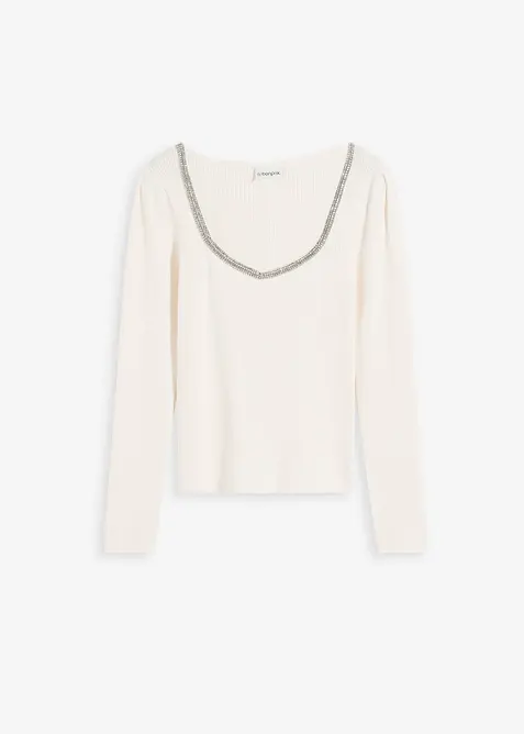 Svetr z jemného úpletu, s ozdobným detailem, bonprix