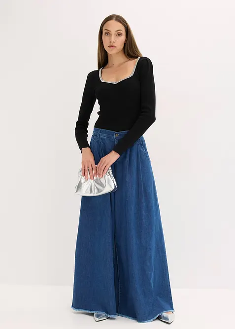 Svetr z jemn&eacute;ho &uacute;pletu, s ozdobn&yacute;m detailem, bonprix