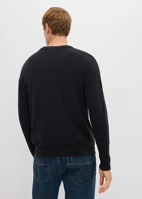 Svetr ze strukturované směsi s bavlnou, bonprix