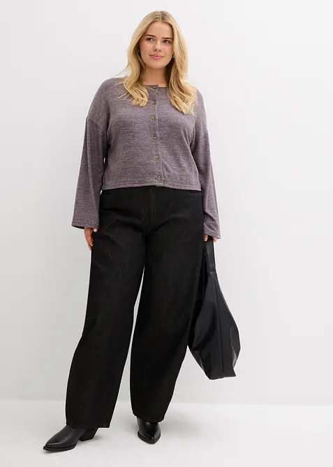 Žebrovaný kabátek z jemné pleteniny, bonprix