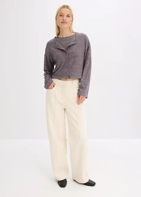 Žebrovaný kabátek z jemné pleteniny, bonprix