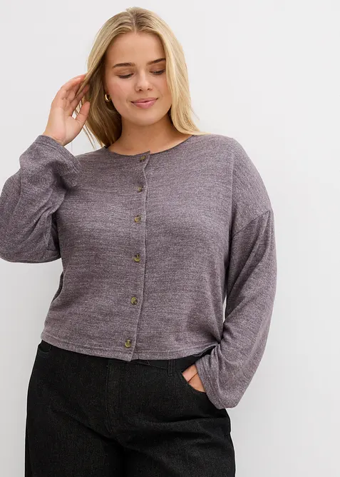 Žebrovaný kabátek z jemné pleteniny, bonprix