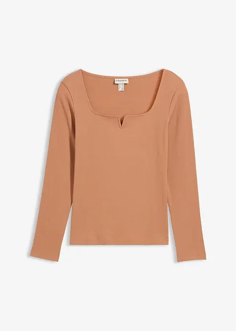 Žebrované tričko z čisté organické bavlny, bonprix