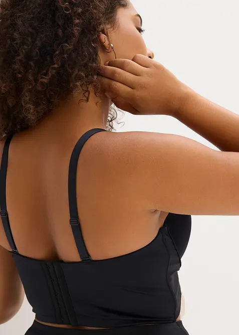 Vyztužený podprsenkový top s různými variantami nošení, lesklý efekt, bonprix