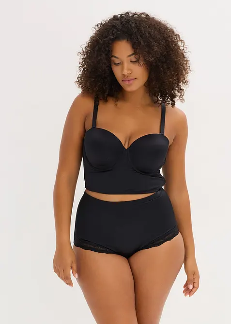 Vyztužen&yacute; podprsenkov&yacute; top s různ&yacute;mi variantami no&scaron;en&iacute;, leskl&yacute; efekt, bonprix