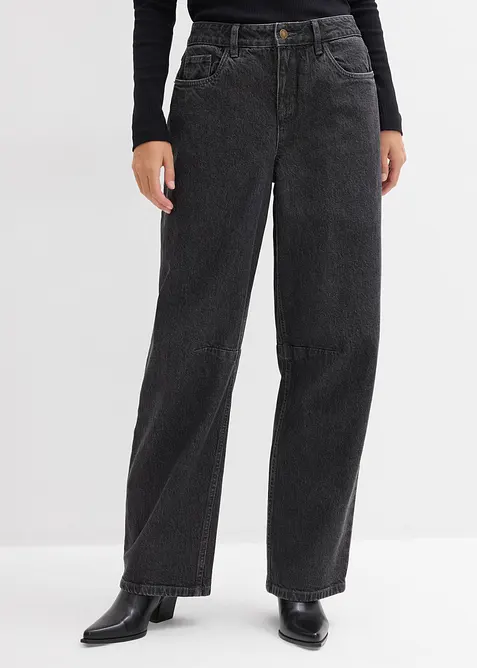 Džíny Barrel, Mid Waist, bonprix