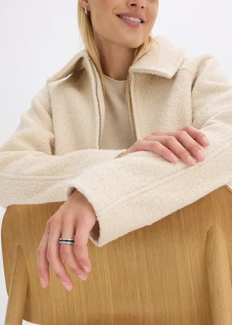 Bluzon z měkk&eacute;ho bukl&eacute;, bonprix