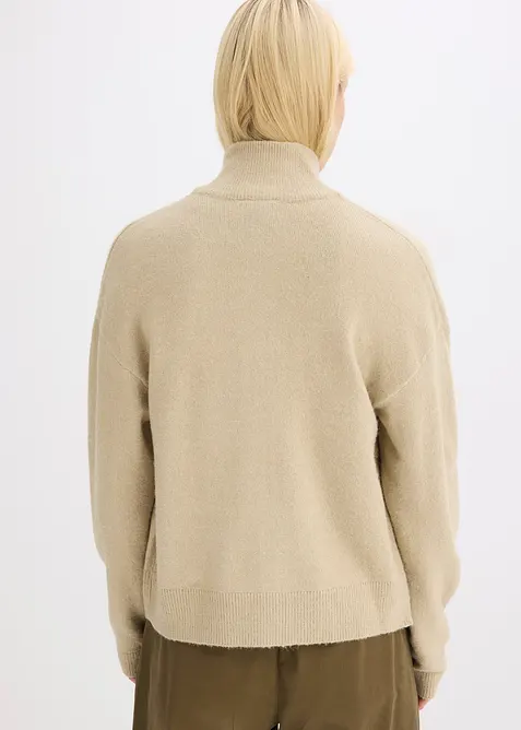 Pletený kabátek se zapínáním na zip, bonprix