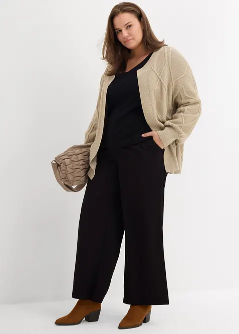 Pletený kabátek s copánkovým vzorem, bonprix