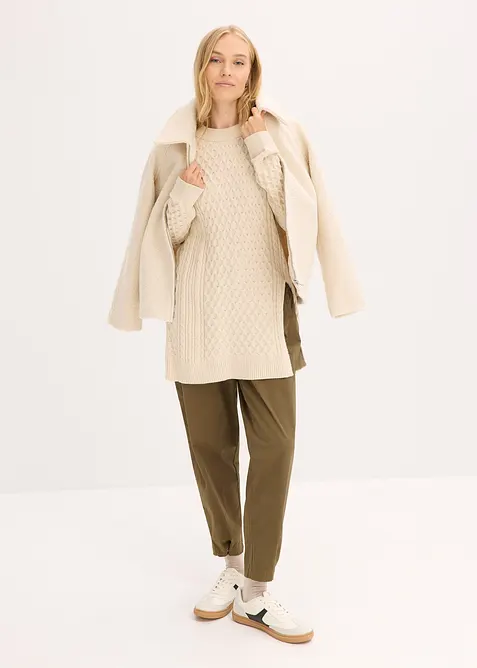 Dlouhý svetr ze splývavé směsi s viskózou, bonprix