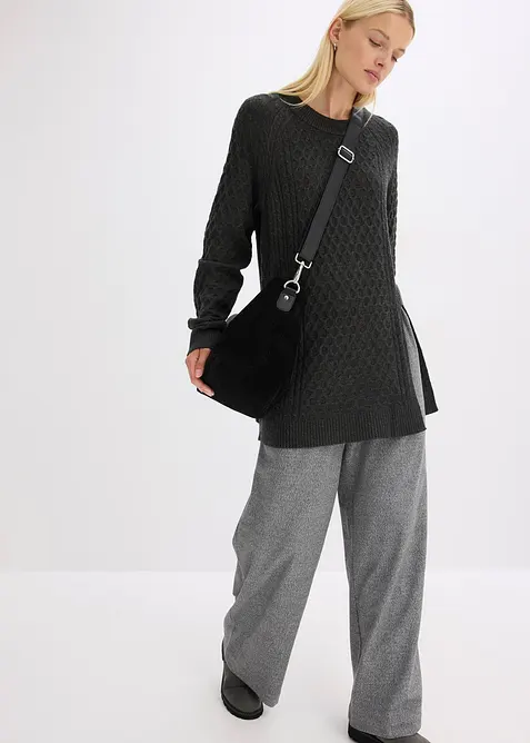 Dlouhý svetr ze splývavé směsi s viskózou, bonprix