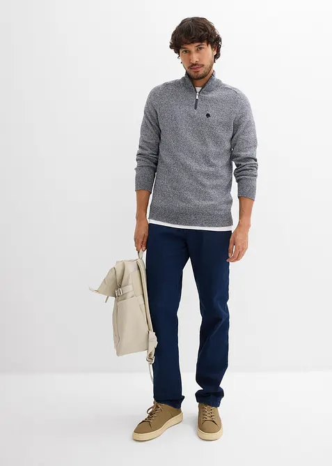 Svetr s límcem na zip, s recyklovanou bavlnou, bonprix