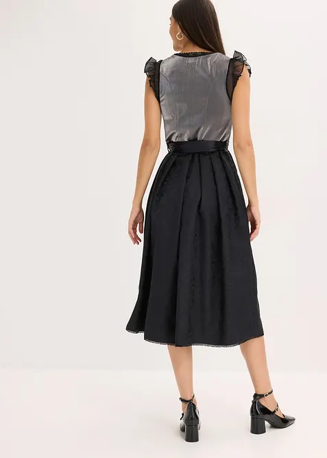 Kroj ve stylu dirndl s lesklým živůtkem (2dílná souprava), bonprix