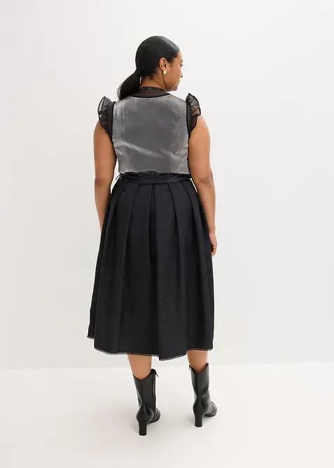 Kroj ve stylu dirndl s lesklým živůtkem (2dílná souprava), bonprix