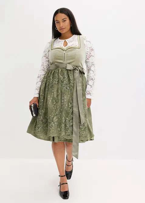 Dirndl se zástěrou s flitry (2dílná souprava), bonprix