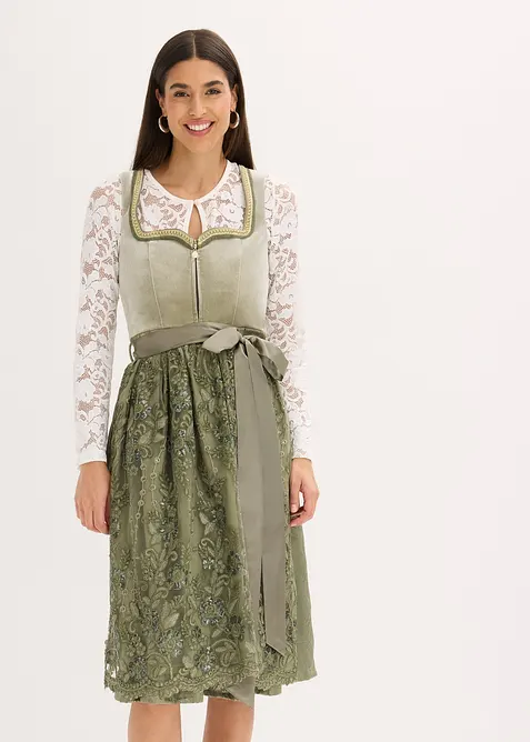 Dirndl se zástěrou s flitry (2dílná souprava), bonprix